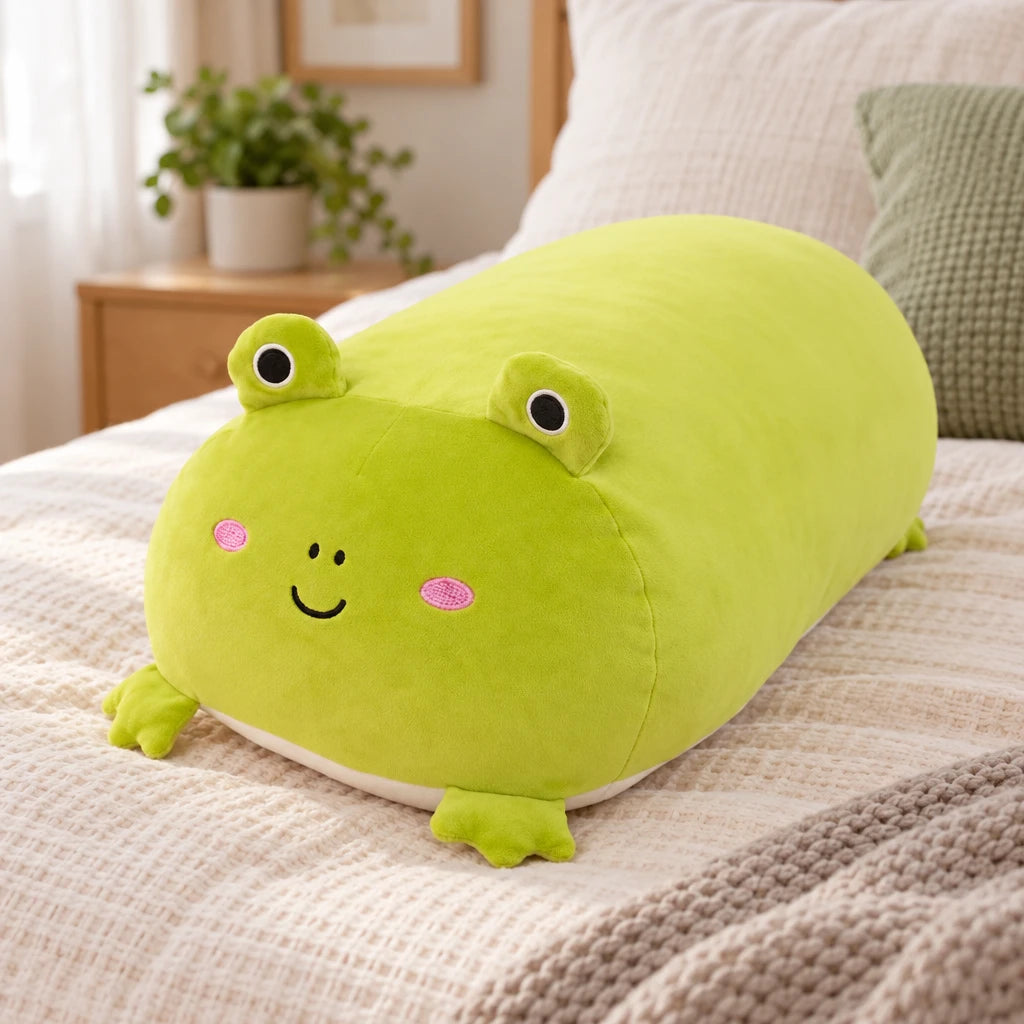 Almohada De Peluche Forma De Rana Verde