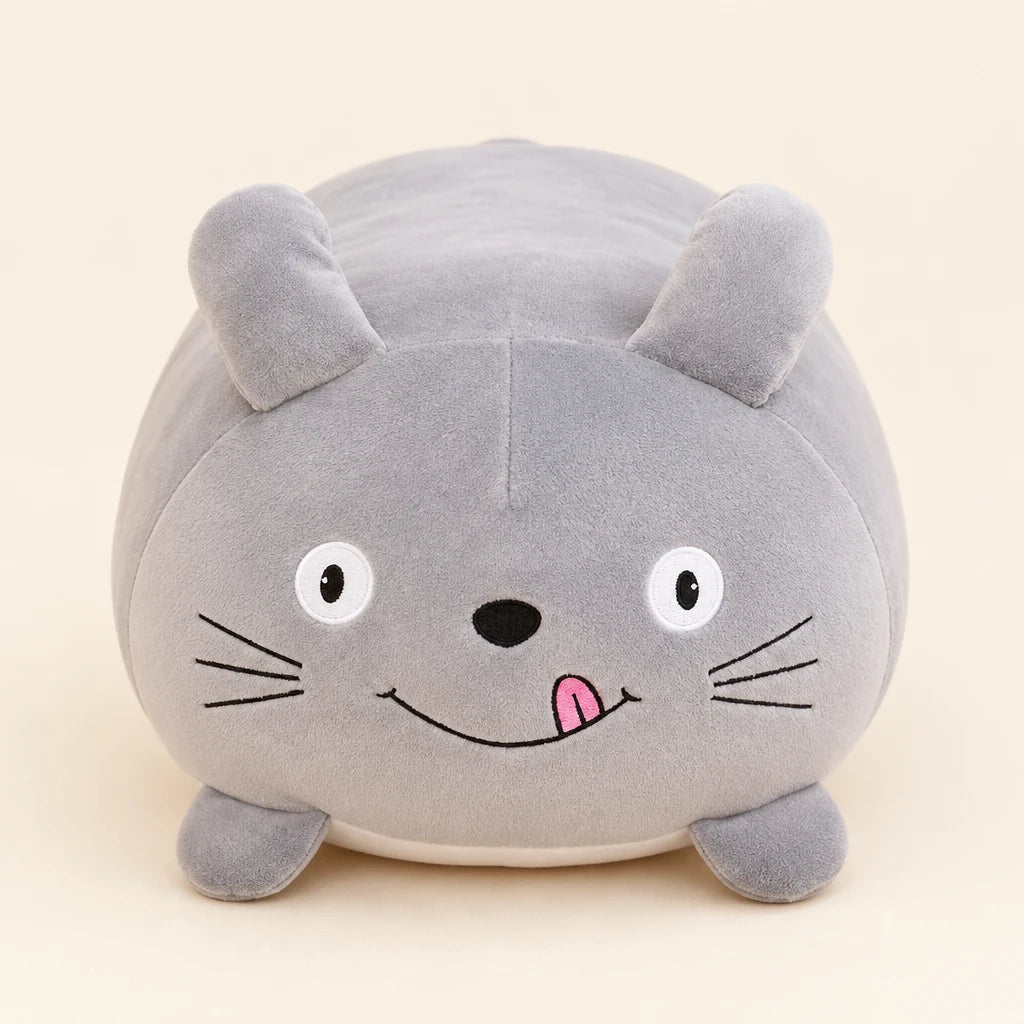 Almohada De Peluche Gato Gris