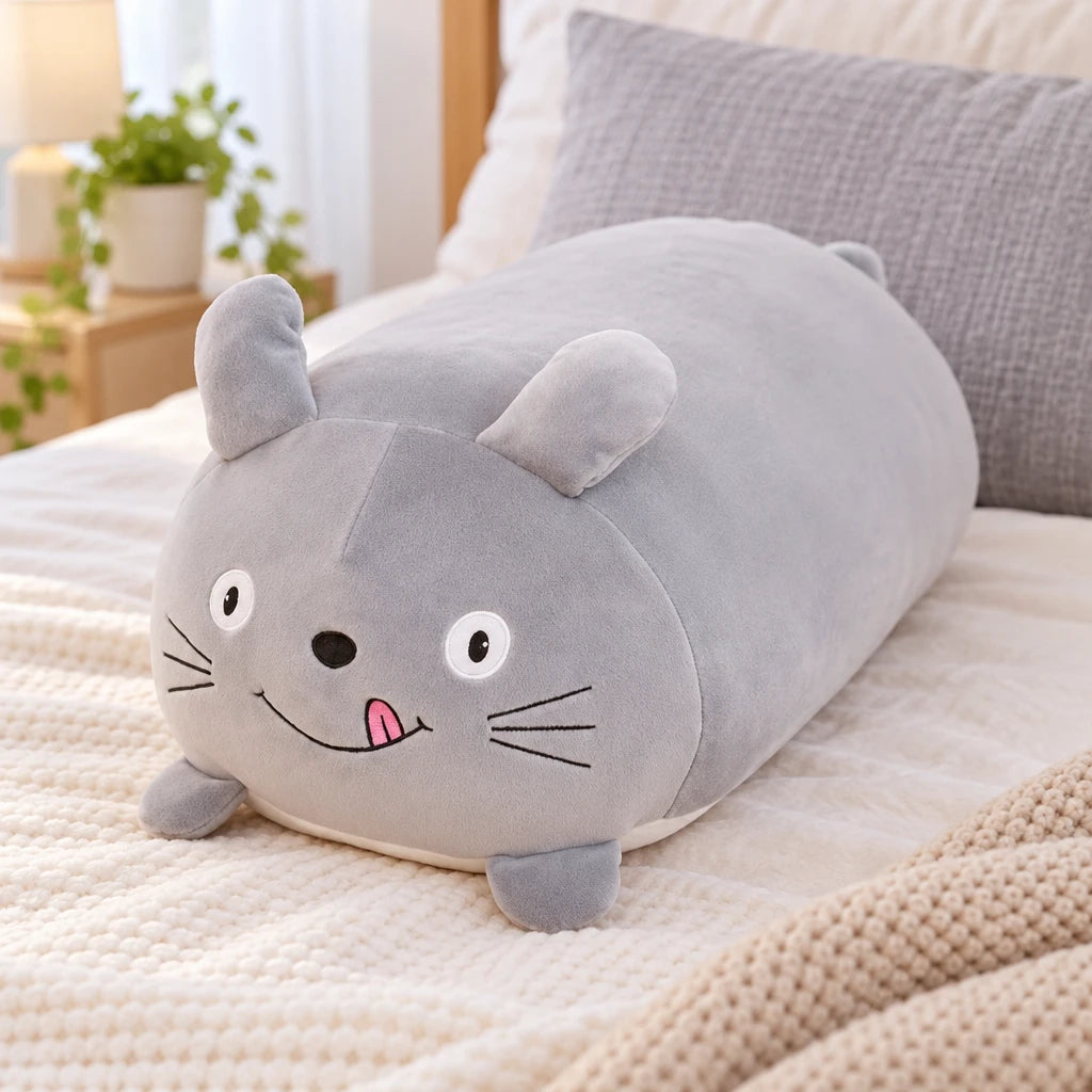 Almohada De Peluche Gato Gris