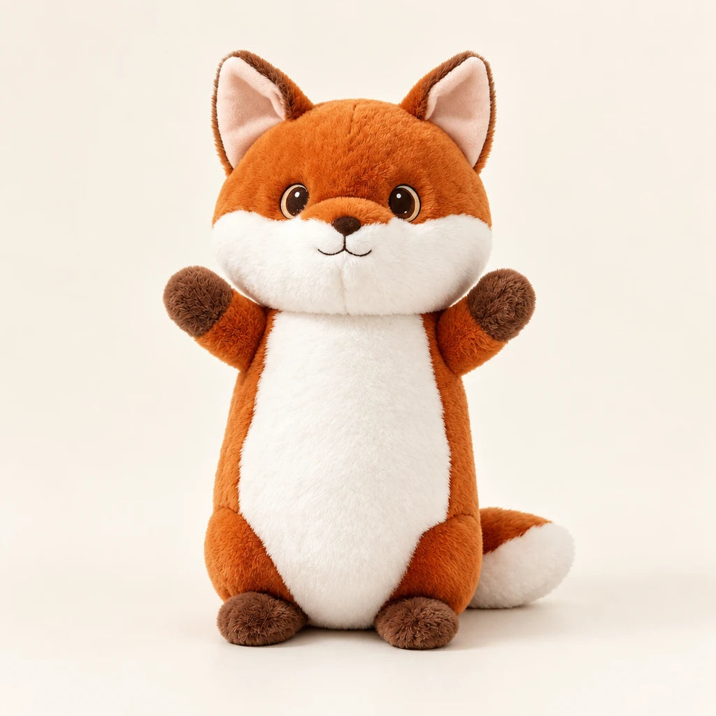 Cojín De Peluche Con Forma De Zorro Naranja Y Blanco