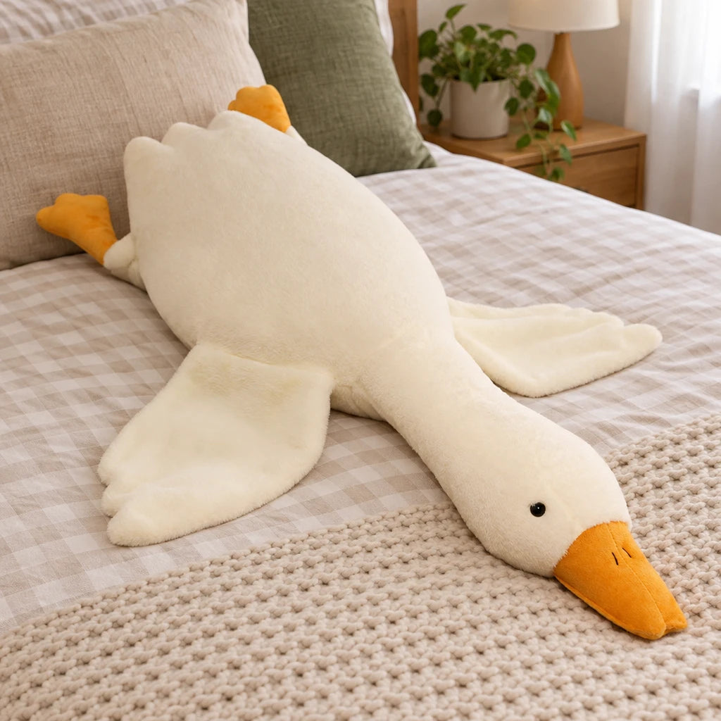 Cojin De Peluche Forma De Ganso Oca Tumbada