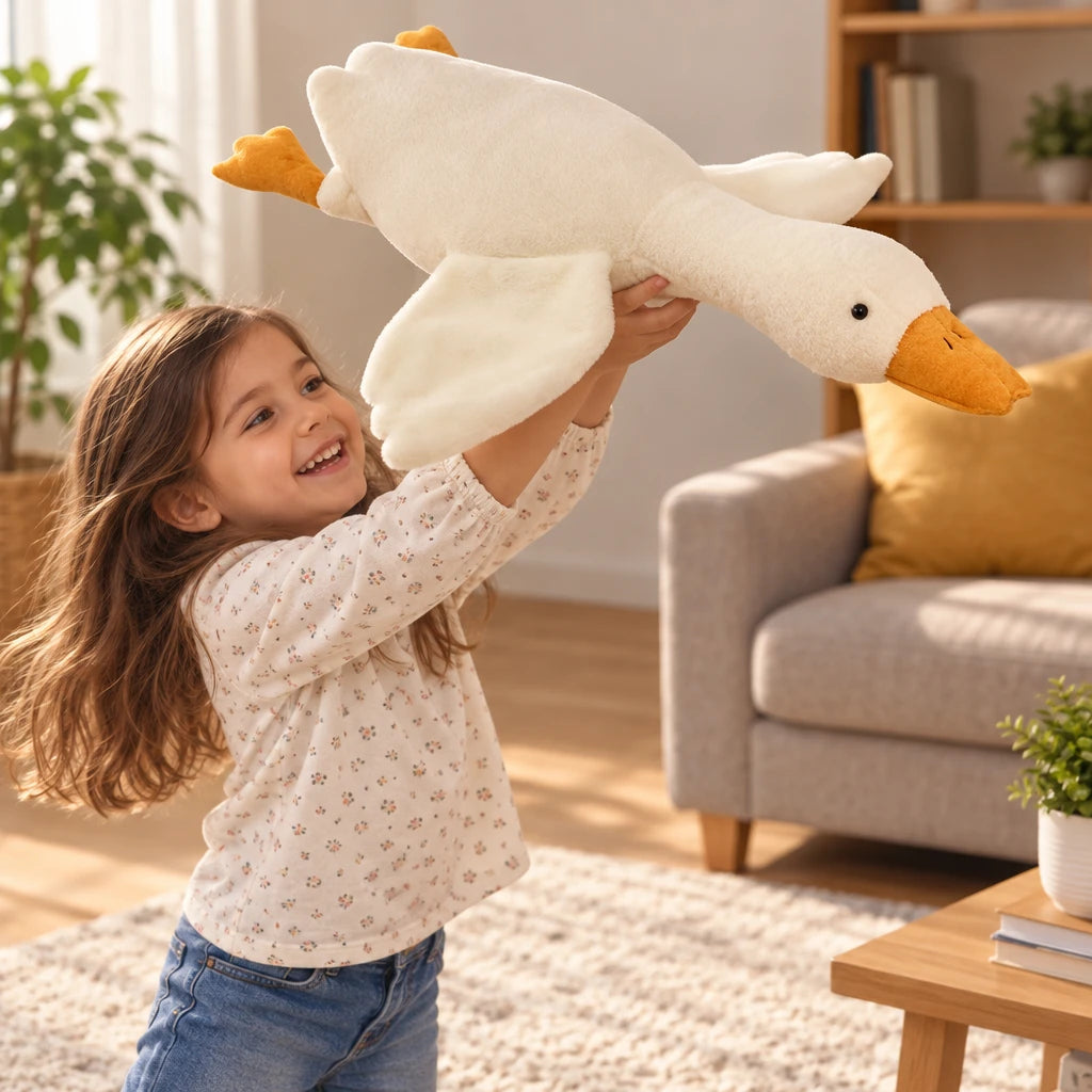 Cojin De Peluche Forma De Ganso Oca Tumbada