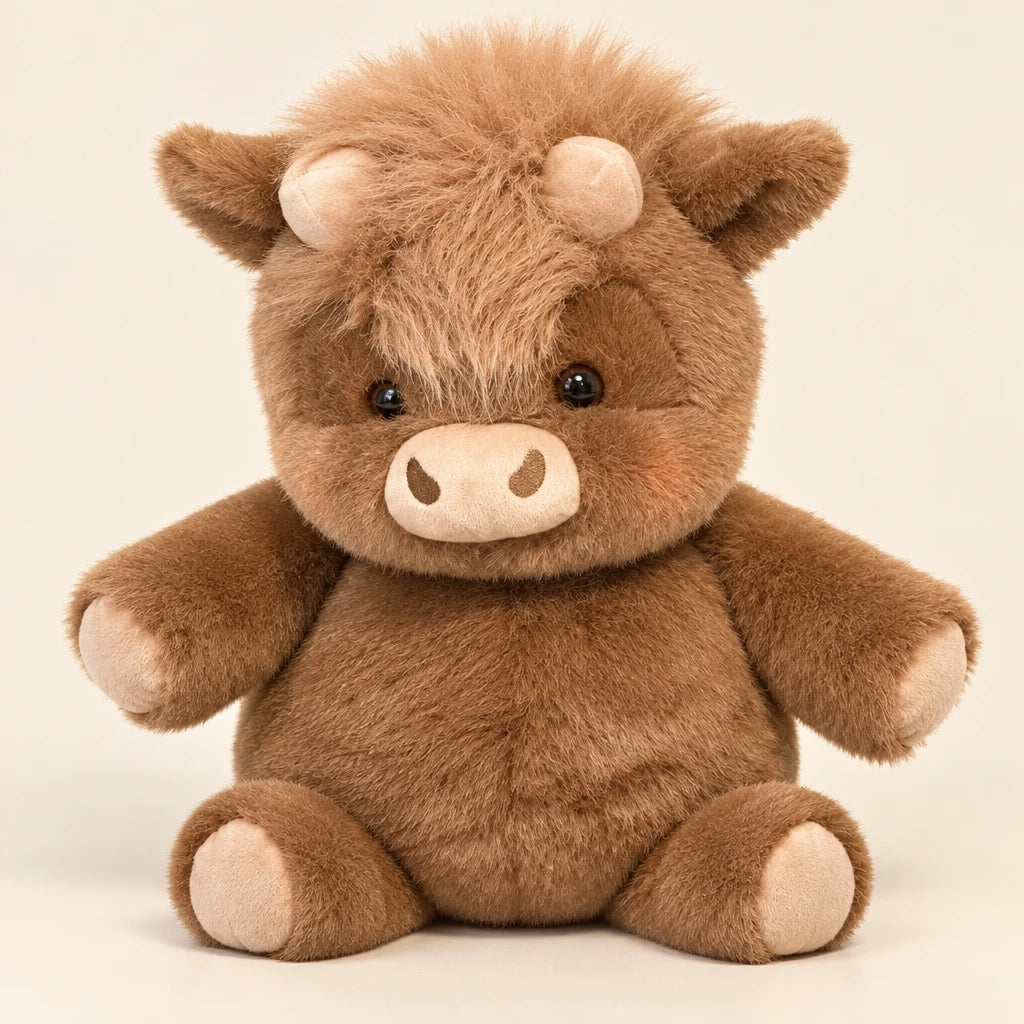 Cojín Peluche Cerdito Marrón Oscuro