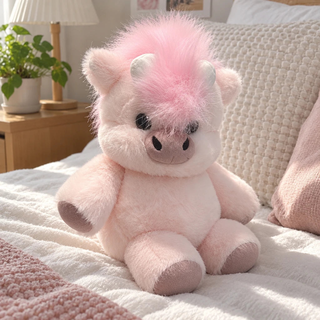 Cojín Peluche Cerdito Suave Rosa