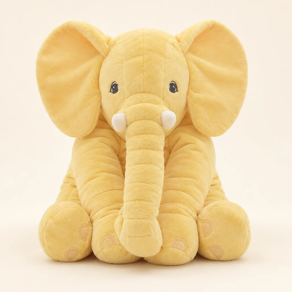 Cojín Peluche Elefante Amarillo