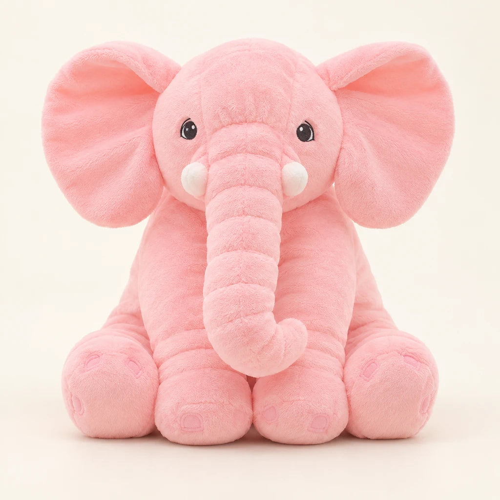 Cojin Peluche Elefante Bebe Rosa