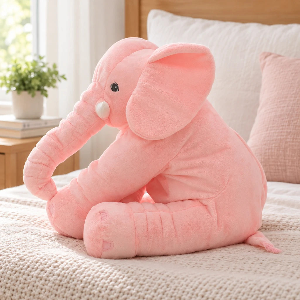 Cojin Peluche Elefante Bebe Rosa