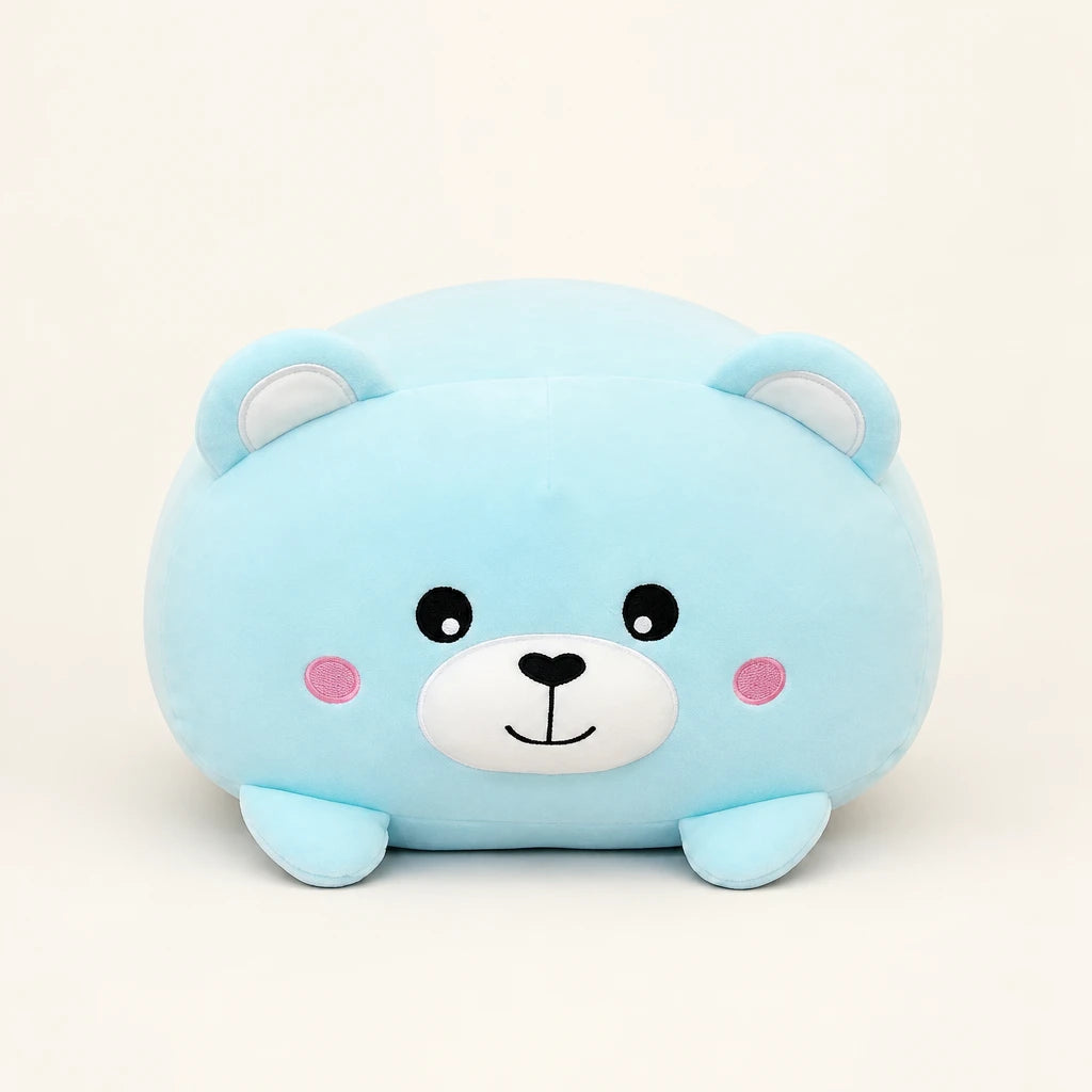 Cojín Peluche Oso Azul Claro