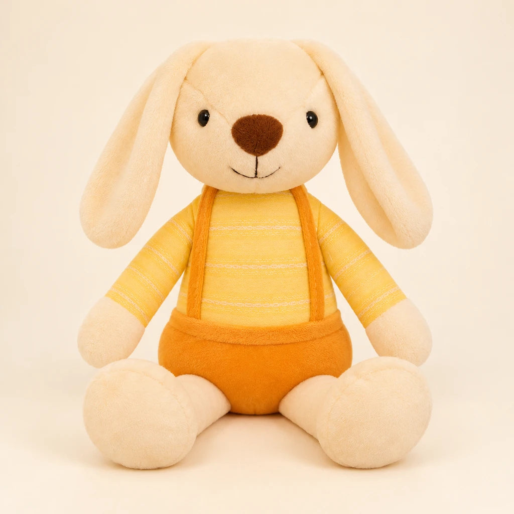Conejo De Peluche Amarillo Con Tirantes Orejas Largas