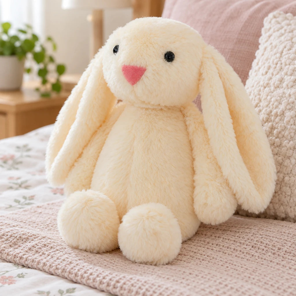 Conejo De Peluche Sentado Suave Orejas Largas
