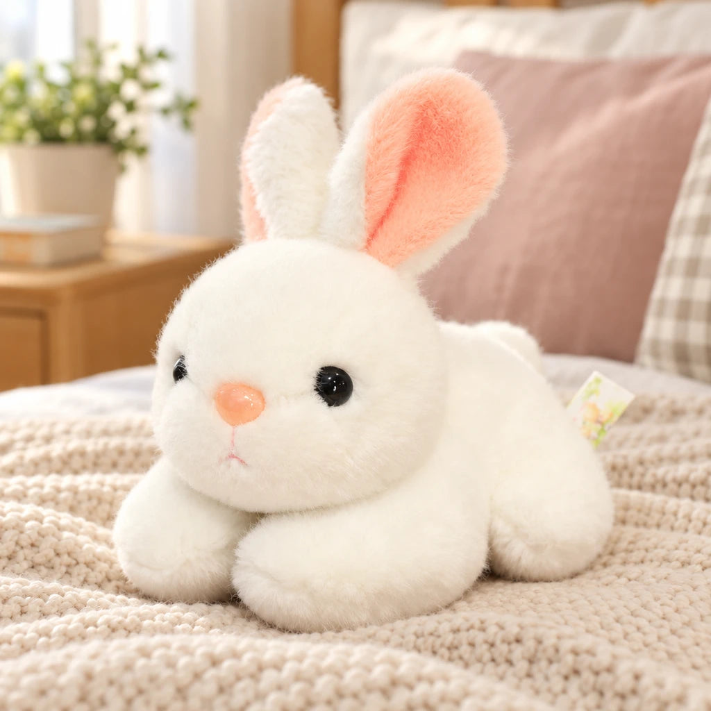 Conejo De Peluche Tumbado Blanco