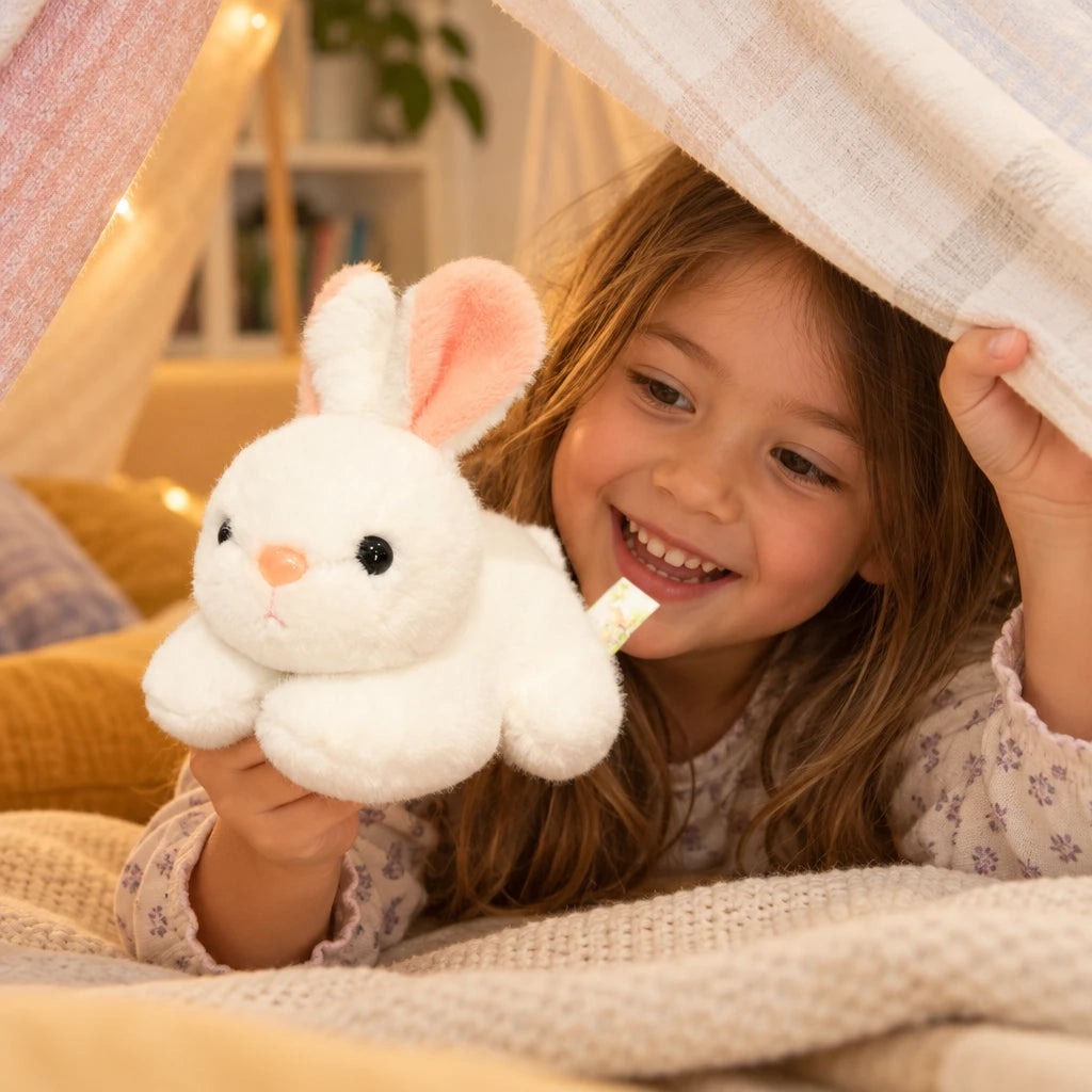 Conejo De Peluche Tumbado Blanco