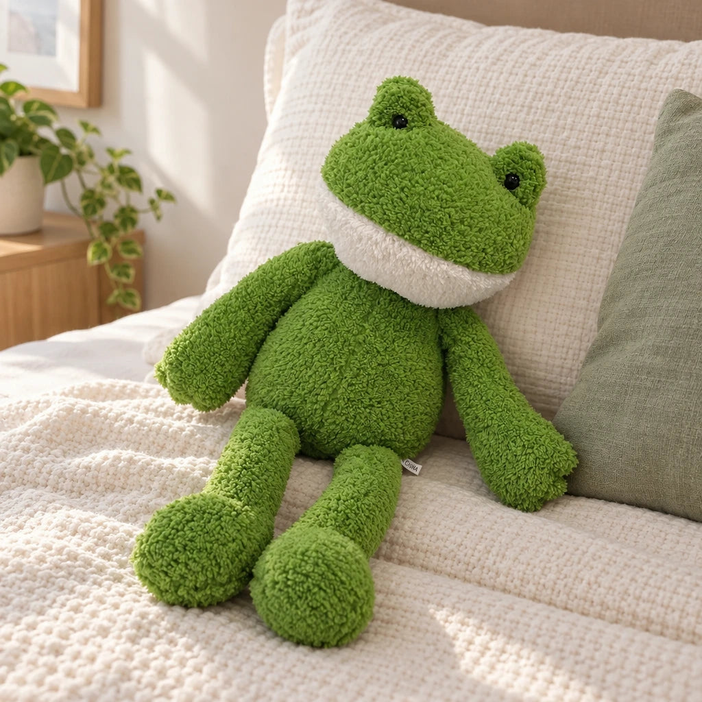 Muñeco De Peluche Rana Patas Largas Verde