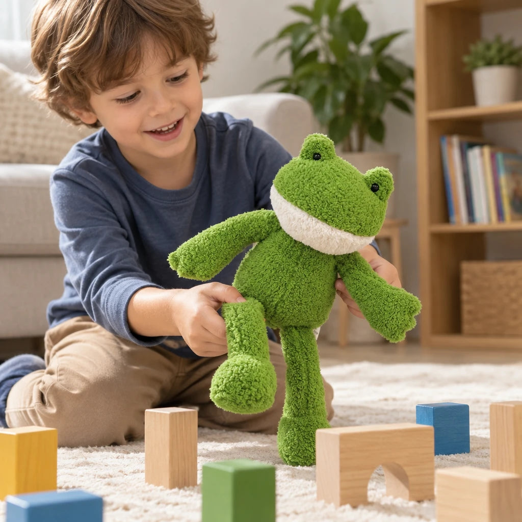 Muñeco De Peluche Rana Patas Largas Verde