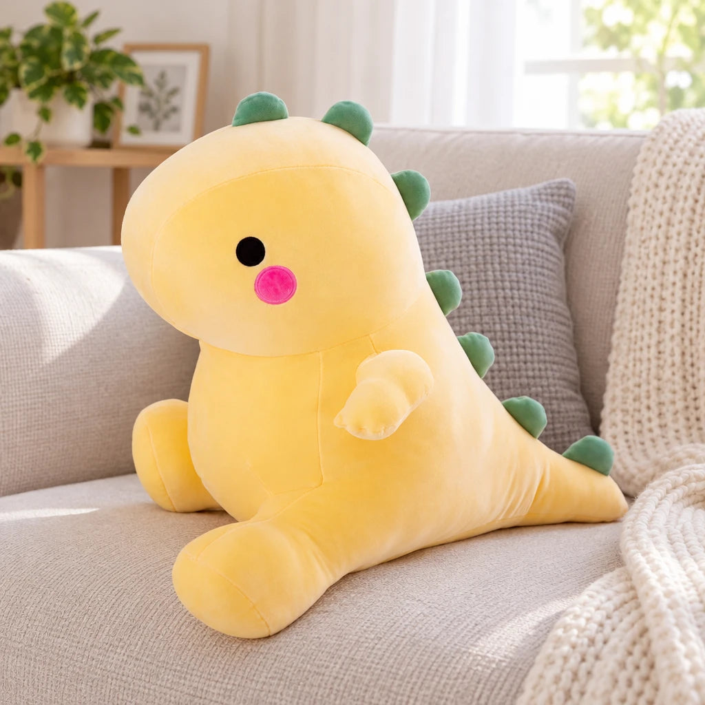 Peluche Con Forma De Dinosaurio Amarillo