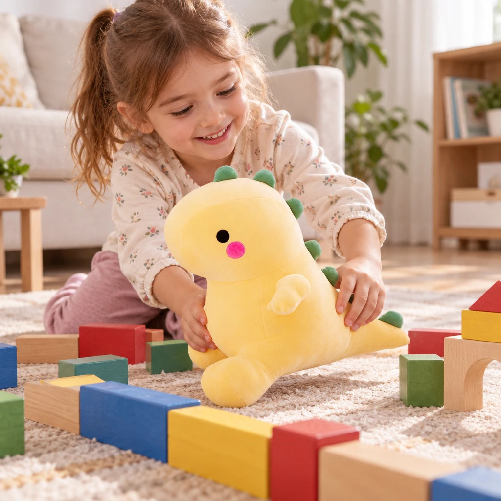 Peluche Con Forma De Dinosaurio Amarillo