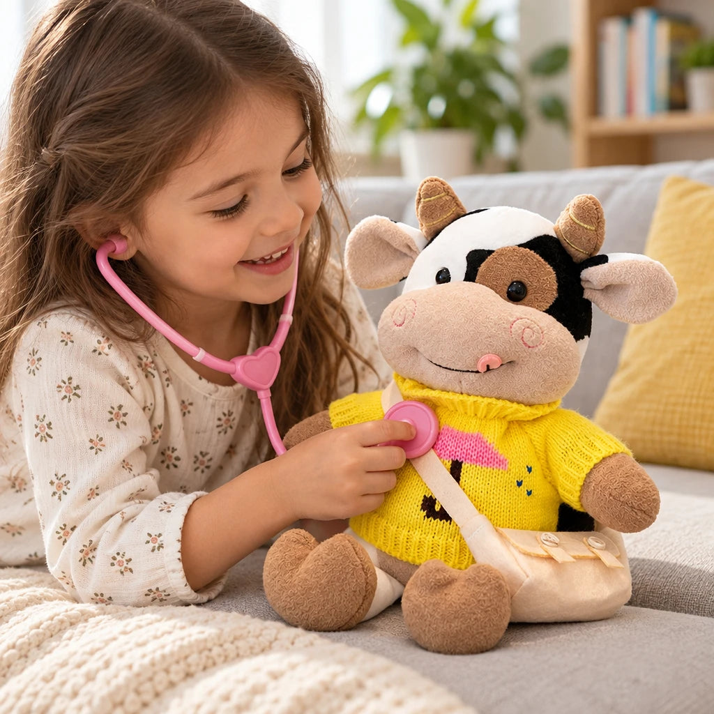 Peluche Con Suéter De Paraguas Vaca