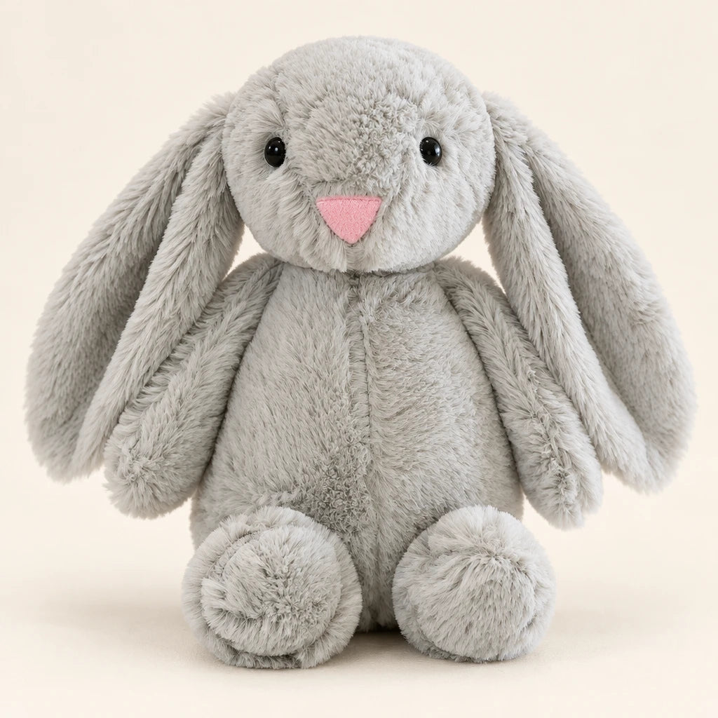 Peluche Conejo De Felpa Sentado Gris