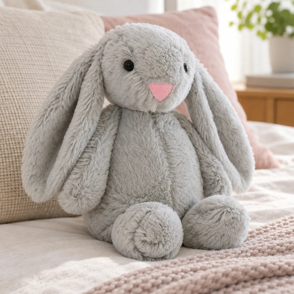 Peluche Conejo De Felpa Sentado Gris