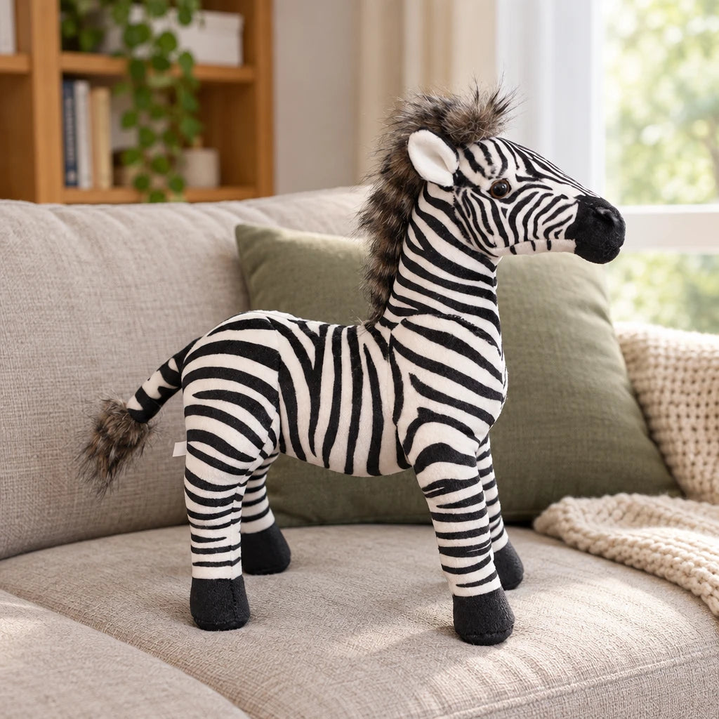 Peluche De Cebra Blanco Y Negro