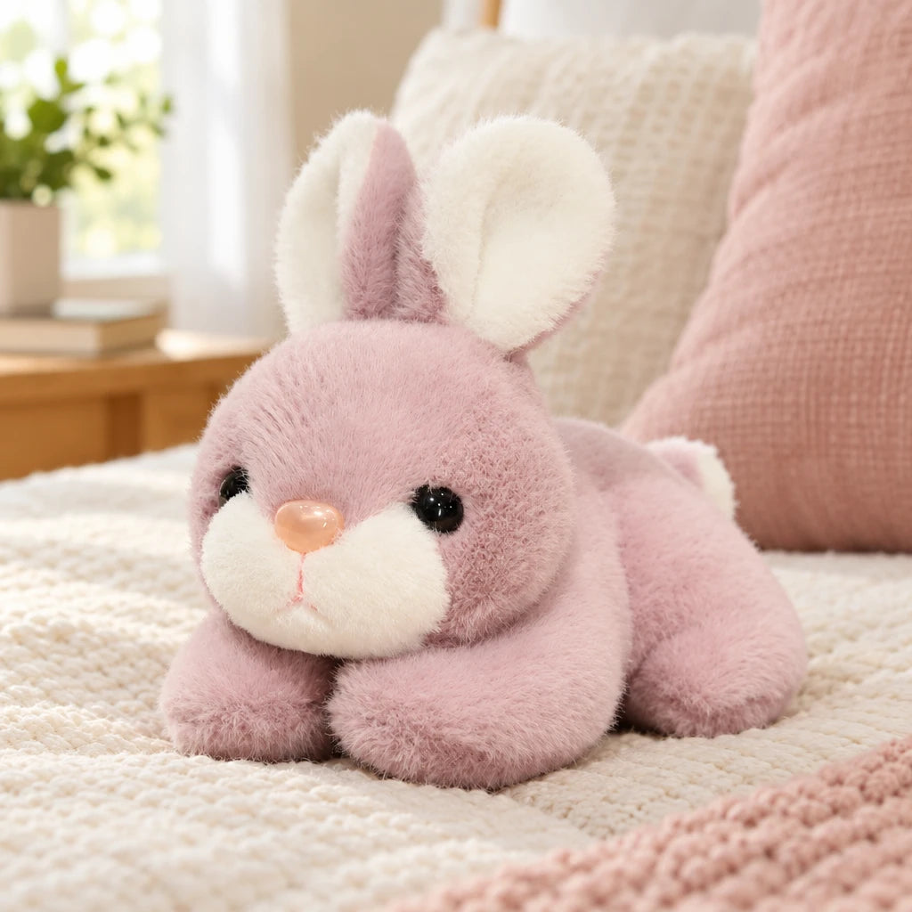 Peluche De Conejo Acostado Morado
