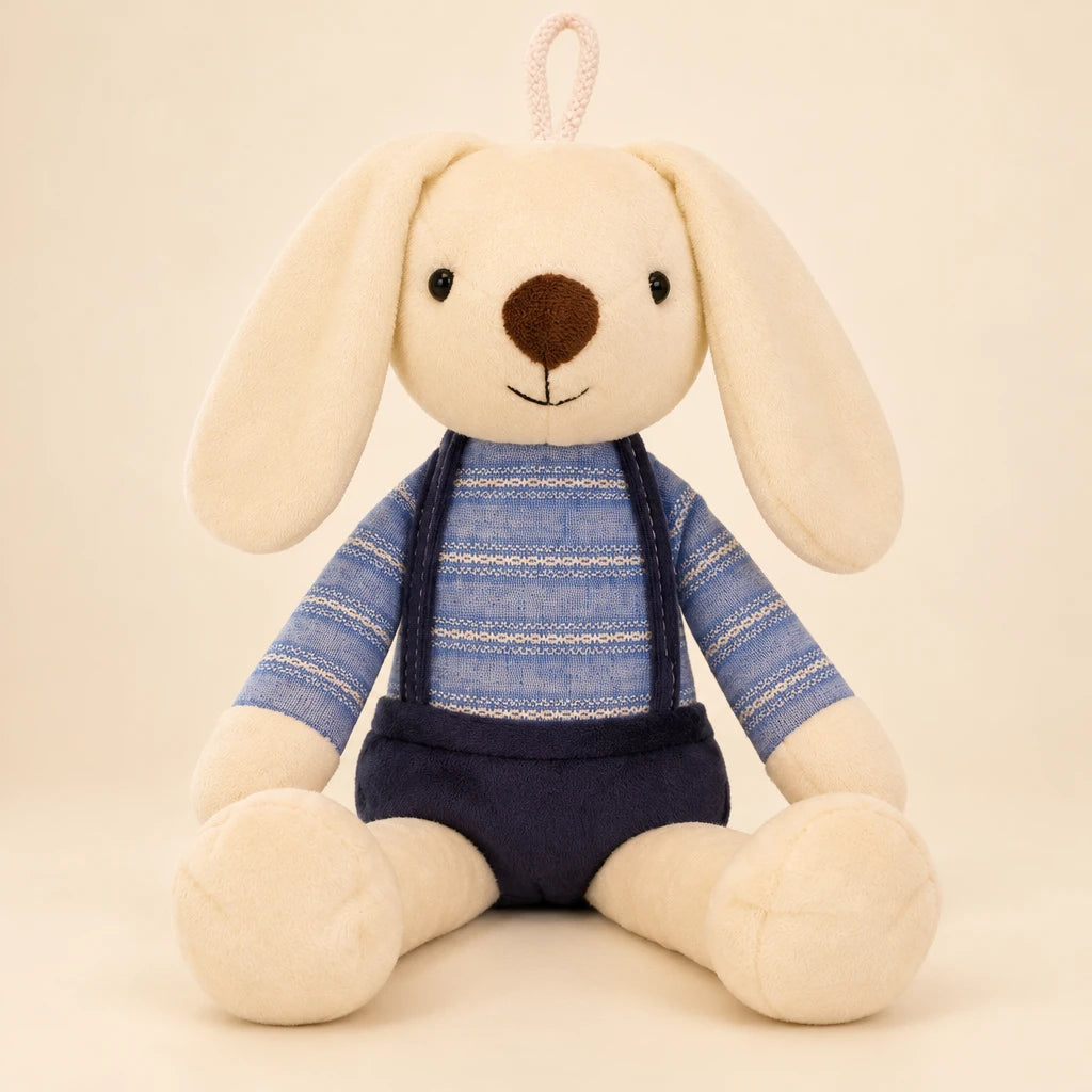 Peluche De Conejo Con Ropa A Rayas Orejas Largas