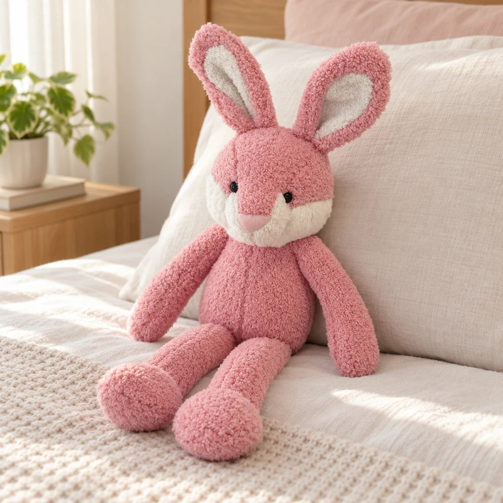 Peluche De Conejo Rosa Patas Largas