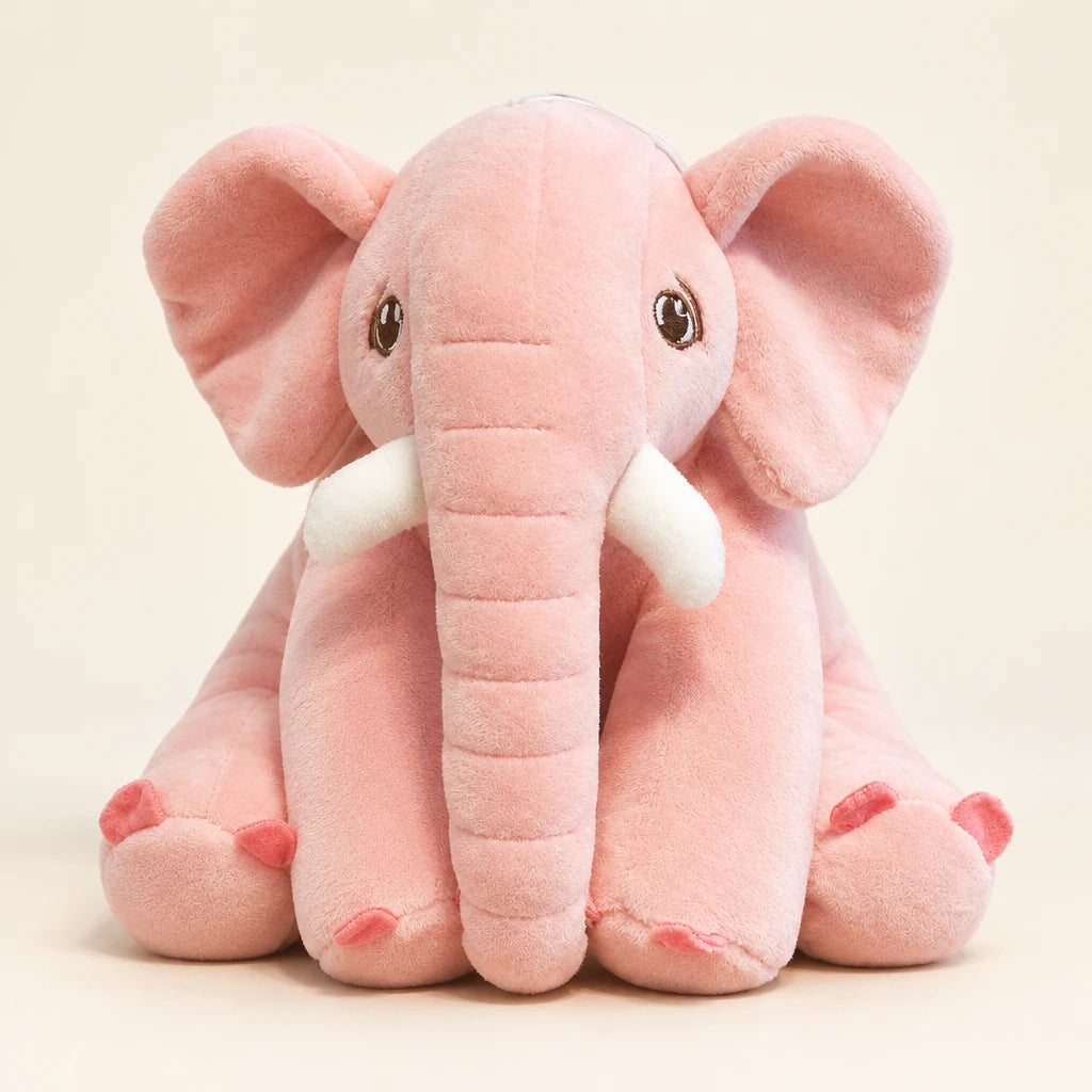Peluche Elefante De Felpa Sentado Rosa