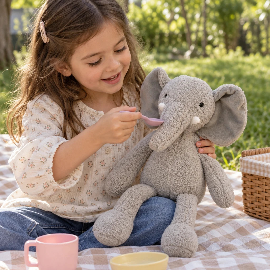 Peluche Elefante Patas Largas Gris