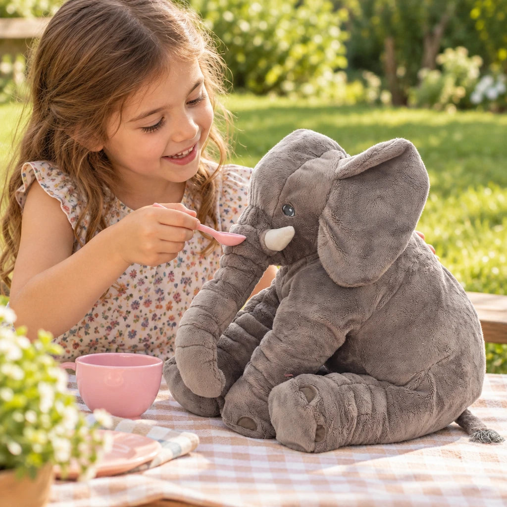 Peluche Muñeco De Apego Elefante De Felpa Gris