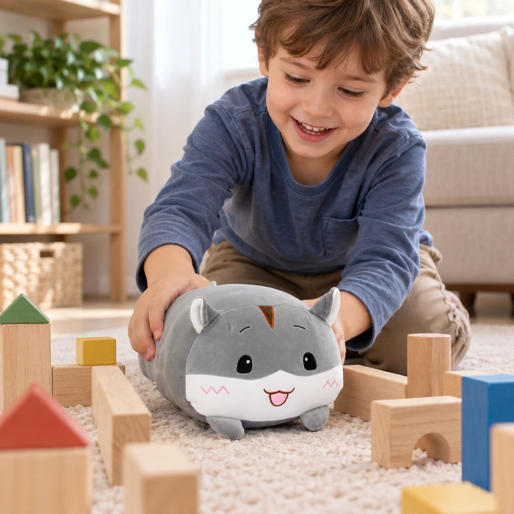 Peluche Muñeco De Apego Hámster Gris