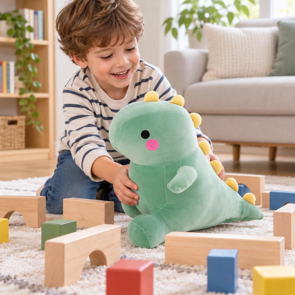 Peluche Muñeco Suave Dinosaurio Verde