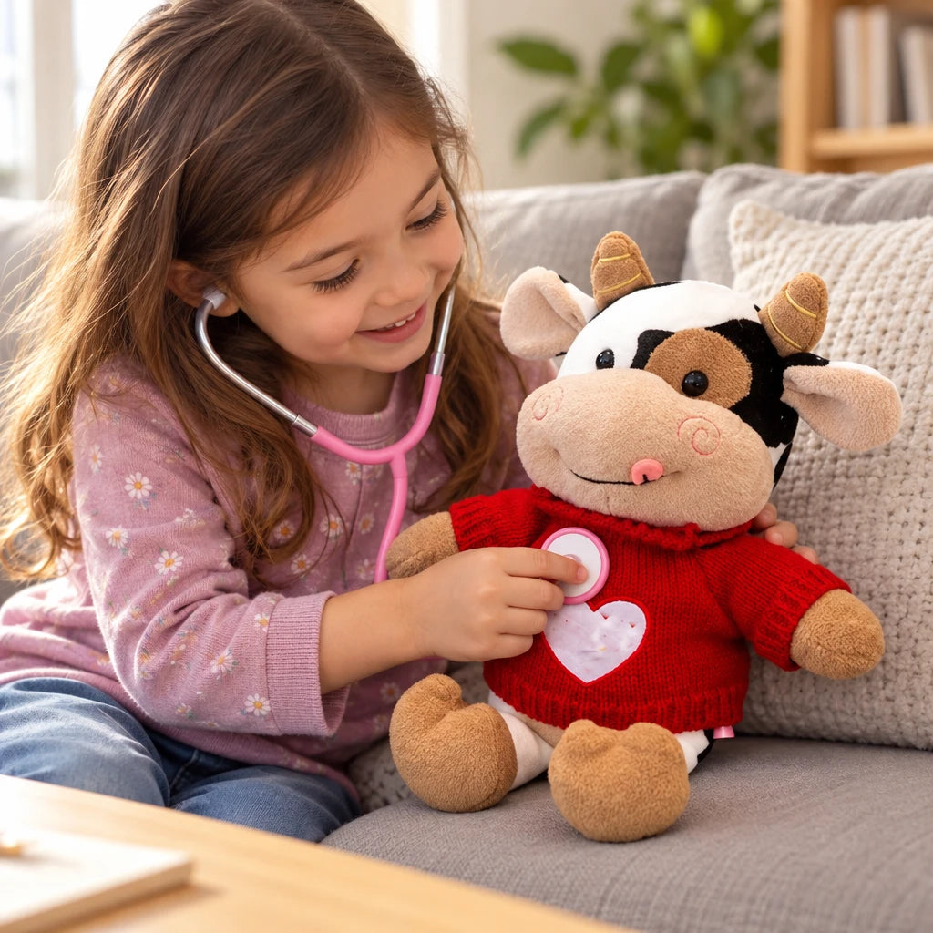 Peluche Suéter Rojo Con Corazón Vaca