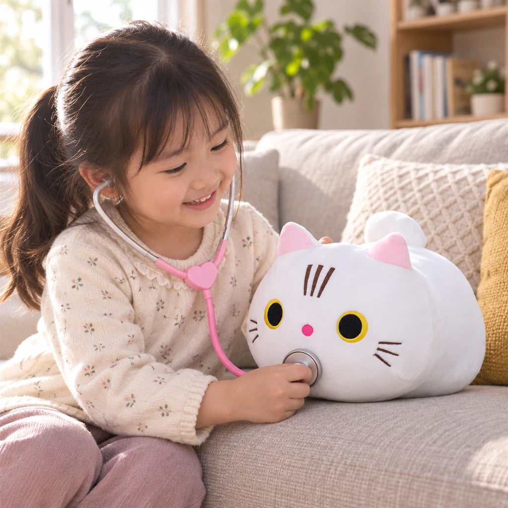 亚马逊卡通猫咪公仔可爱圆眼小猫抱枕 女友礼物毛绒玩具厂家批发